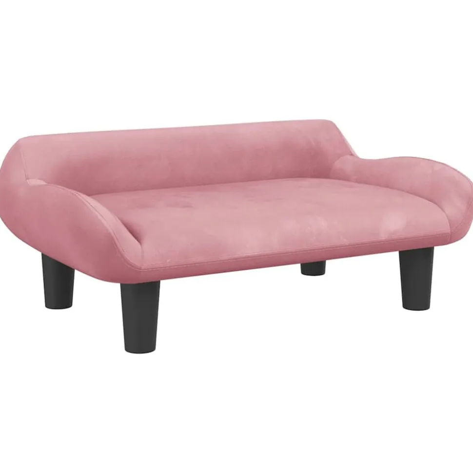 vidaXL Hondenmand 70x40x24 cm fluweel roze