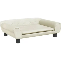 vidaXL Hondenmand 70x48x22 cm fluweel crèmekleurig