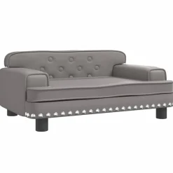 vidaXL Hondenmand 70x45x30 cm kunstleer grijs