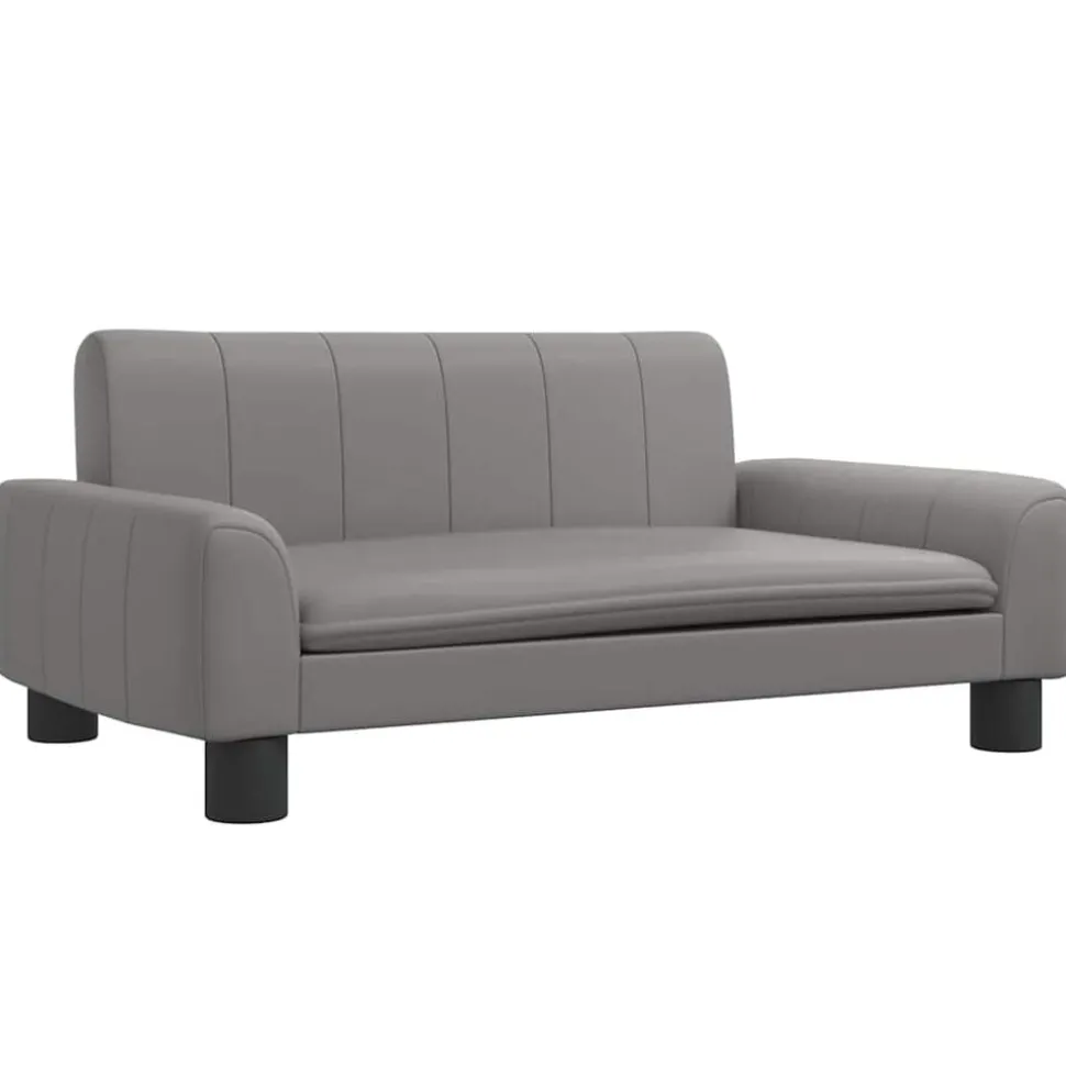 vidaXL Hondenmand 70x45x30 cm kunstleer grijs