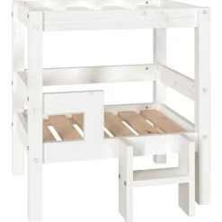 vidaXL Hondenmand 55,5x53,5x60 cm massief grenenhout wit