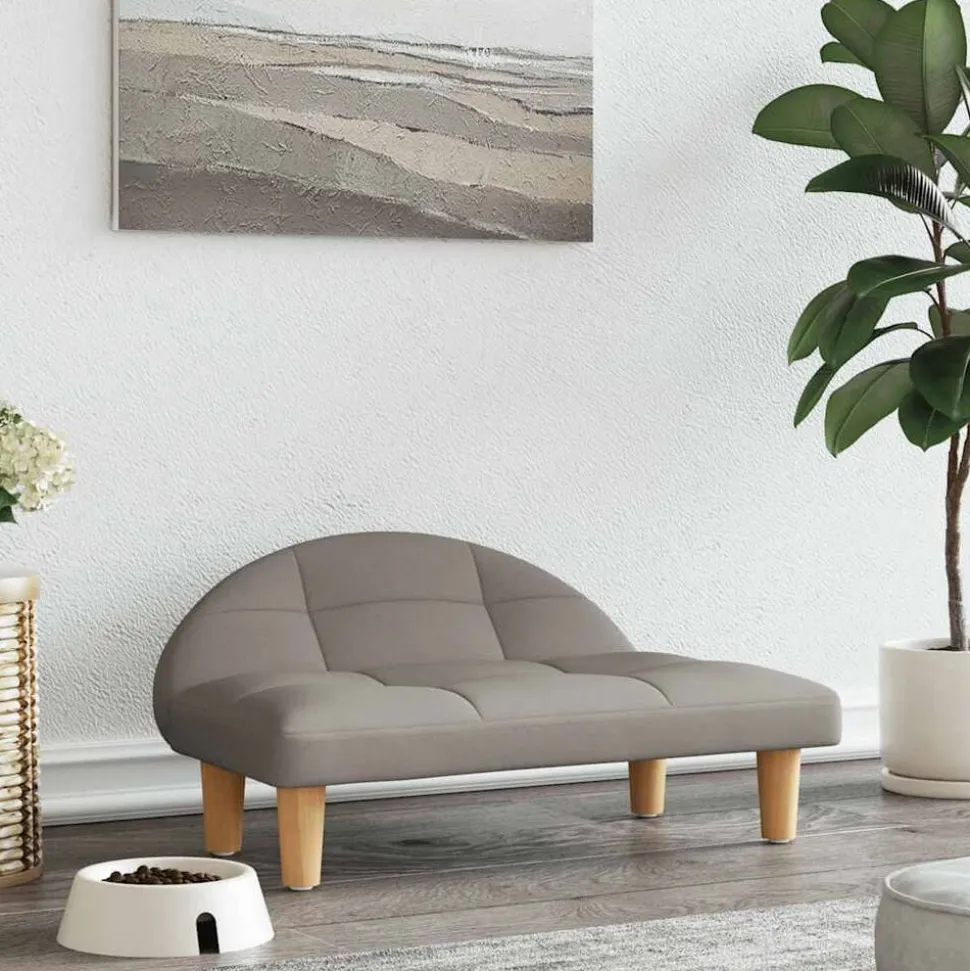vidaXL Hondenmand 70x52x30 cm stof taupe