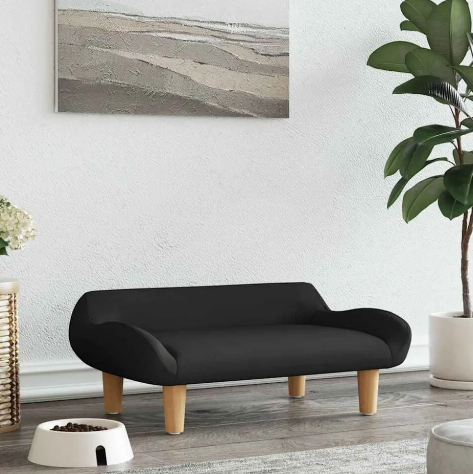 vidaXL Hondenmand 70x40x24 cm stof zwart