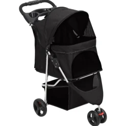 vidaXL Hondenwagen inklapbaar 80x46x98 cm oxford stof zwart