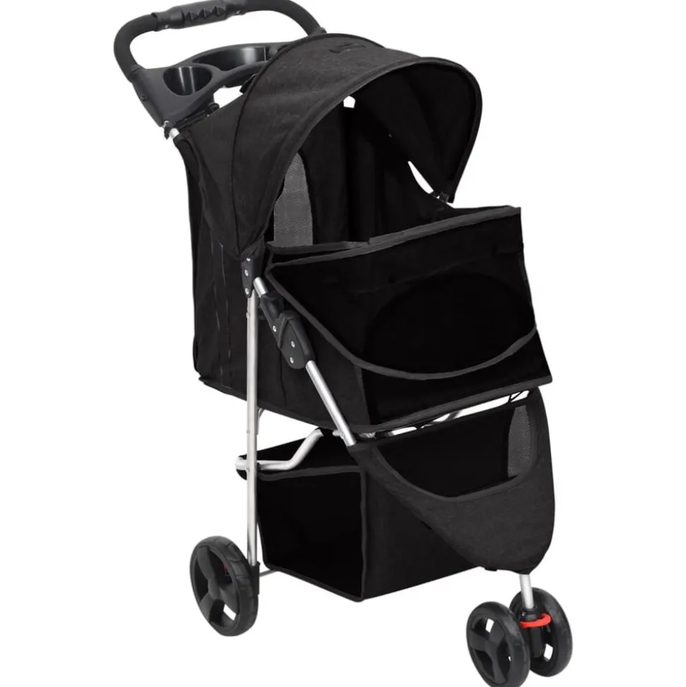 vidaXL Hondenwagen inklapbaar 80x46x98 cm oxford stof zwart
