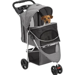 vidaXL Hondenwagen inklapbaar 80x46x98 cm oxford stof grijs