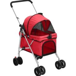 vidaXL Hondenwagen inklapbaar 76x50x100 cm oxford stof rood