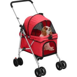vidaXL Hondenwagen inklapbaar 76x50x100 cm oxford stof rood