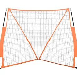 vidaXL Honkbalnet draagbaar 183x182x183cm staal polyester oranje zwart