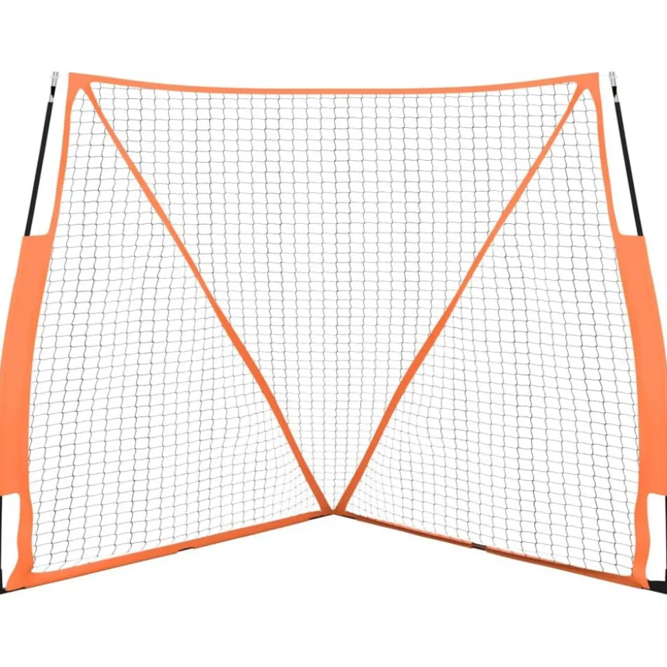 vidaXL Honkbalnet draagbaar 183x182x183cm staal polyester oranje zwart