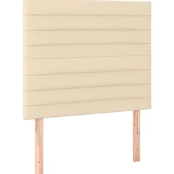 vidaXL Hoofdbord crème 80x5x118/128 cm stof