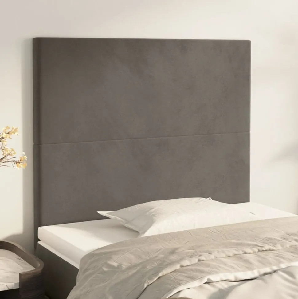 vidaXL Hoofdbord donkergrijs 80x5x118/128 cm Fluweel