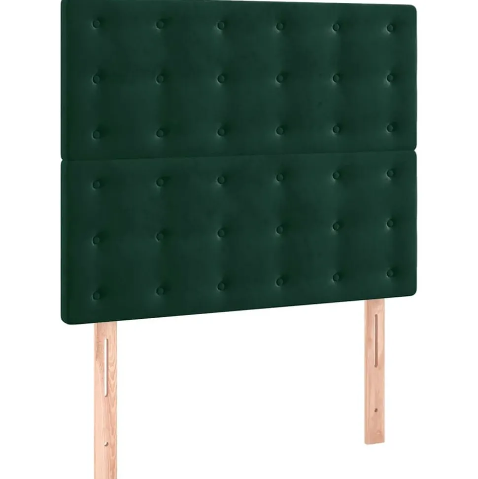 vidaXL Hoofdbord donkergroen 80x5x118/128 cm fluweel