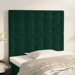 vidaXL Hoofdbord donkergroen 80x5x118/128 cm fluweel