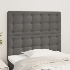 vidaXL Hoofdbord grijs 80x5x118/128 cm kunstleer