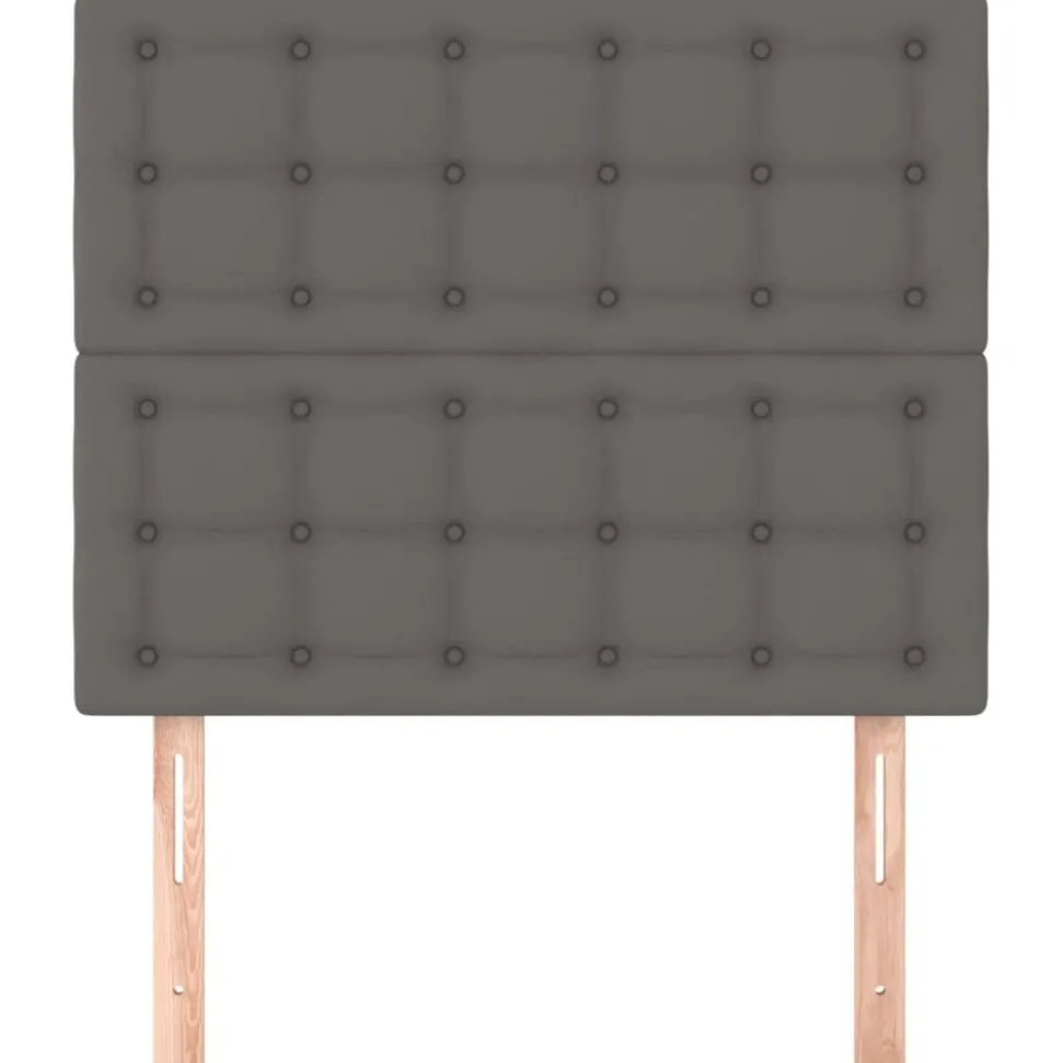vidaXL Hoofdbord grijs 80x5x118/128 cm kunstleer