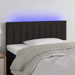 vidaXL Hoofdbord LED 80x5x78/88 cm stof zwart