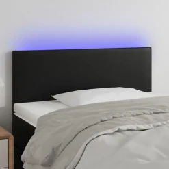 vidaXL Hoofdbord LED 80x5x78/88 cm kunstleer zwart