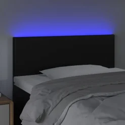 vidaXL Hoofdbord LED 80x5x78/88 cm kunstleer zwart