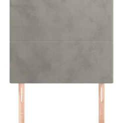 vidaXL Hoofdbord lichtgrijs 80x5x118/128 cm fluweel