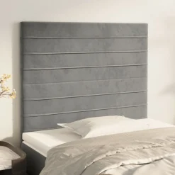 vidaXL Hoofdbord lichtgrijs 80x5x118/128 cm fluweel