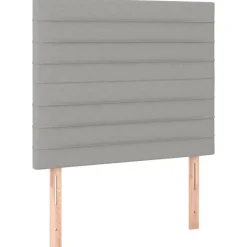 vidaXL Hoofdbord lichtgrijs 80x5x118/128 cm stof