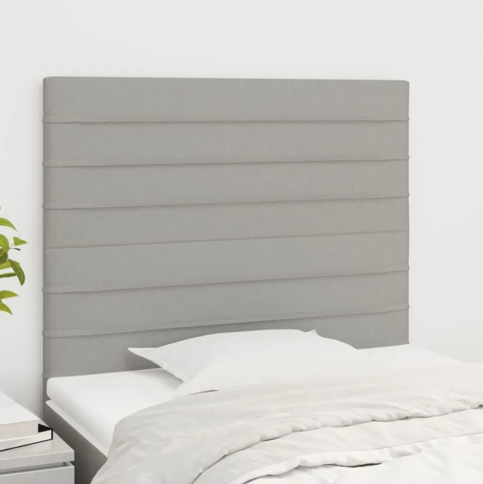 vidaXL Hoofdbord lichtgrijs 80x5x118/128 cm stof