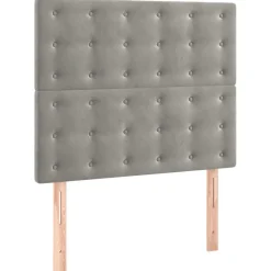 vidaXL Hoofdbord lichtgrijs 80x5x118/128 cm fluweel