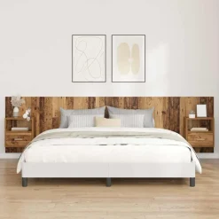 vidaXL Hoofdbord Met Kast met lade 3 pcs Oud Hout Bewerkt hout