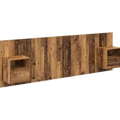 vidaXL Hoofdbord Met Kast met lade 3 pcs Oud Hout Bewerkt hout