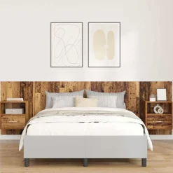 vidaXL Hoofdbord Met Kast met lade 3 pcs Oud Hout Bewerkt hout