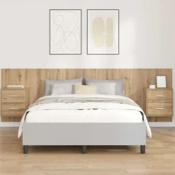vidaXL Hoofdbord Met Kast met lade 3 pcs Artisan Eiken Bewerkt hout