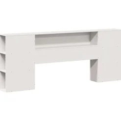 vidaXL Hoofdbord met opbergruimte 200 cm massief grenenhout wit
