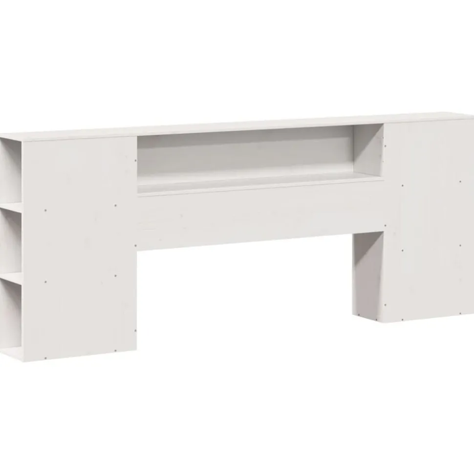 vidaXL Hoofdbord met opbergruimte 200 cm massief grenenhout wit