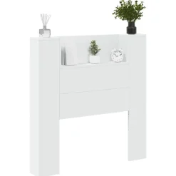 vidaXL Hoofdbord met plank Wit 100 x 16,5 x 103,5 cm Bewerkt hout