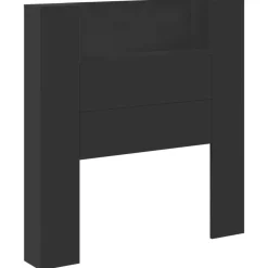 vidaXL Hoofdbord met plank Zwart 100 x 16,5 x 103,5 cm Bewerkt hout