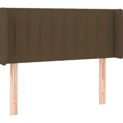 vidaXL Hoofdbord met randen 83x16x78/88 cm stof donkerbruin