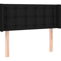 vidaXL Hoofdbord met randen 83x16x78/88 cm stof zwart