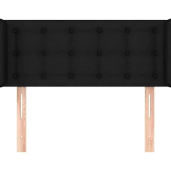 vidaXL Hoofdbord met randen 83x16x78/88 cm stof zwart