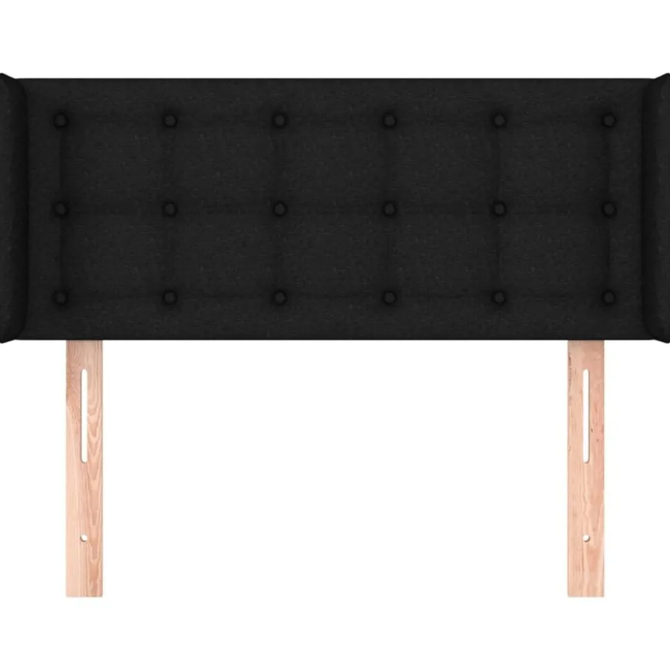 vidaXL Hoofdbord met randen 83x16x78/88 cm stof zwart
