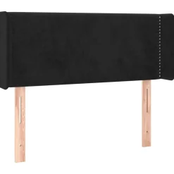 vidaXL Hoofdbord met randen 93x16x78/88 cm fluweel zwart