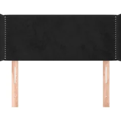 vidaXL Hoofdbord met randen 93x16x78/88 cm fluweel zwart