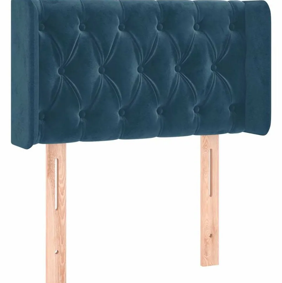 vidaXL Hoofdbord met randen 83x16x78/88 cm fluweel donkerblauw