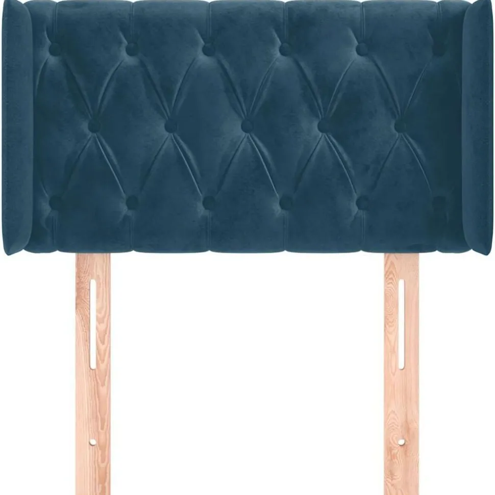 vidaXL Hoofdbord met randen 83x16x78/88 cm fluweel donkerblauw