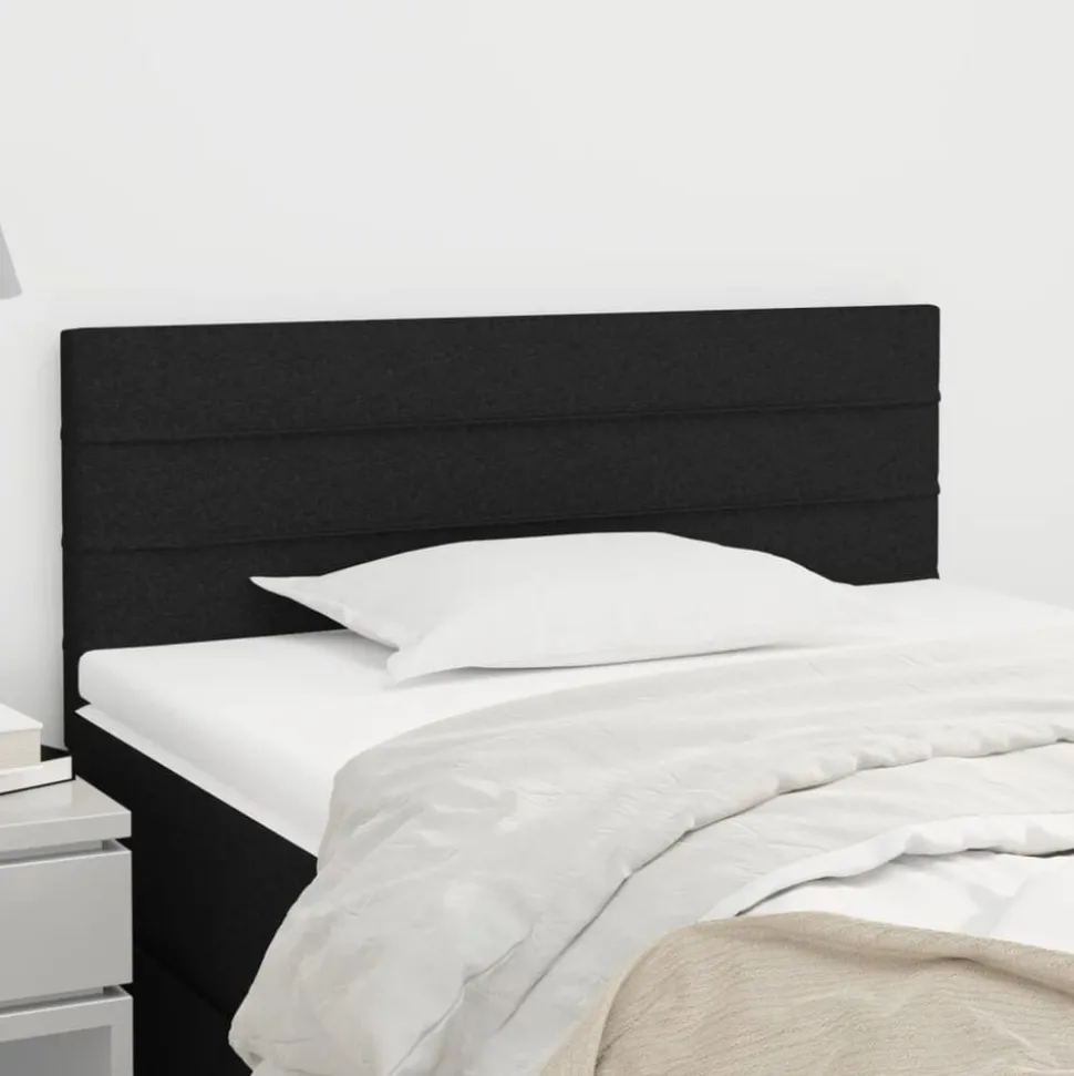 vidaXL Hoofdbord 80x5x78/88 cm stof zwart