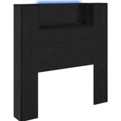 vidaXL Hoofdbord Zwart Eiken 100 x 15 x 103,5 cm Bewerkt hout