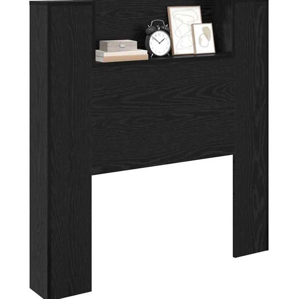 vidaXL Hoofdbord Zwart Eiken 100 x 15 x 103,5 cm Bewerkt hout