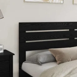 vidaXL Hoofdbord Zwart Eiken 100 cm Bewerkt hout
