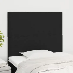 vidaXL Hoofdbord zwart 80x5x118/128 cm stof