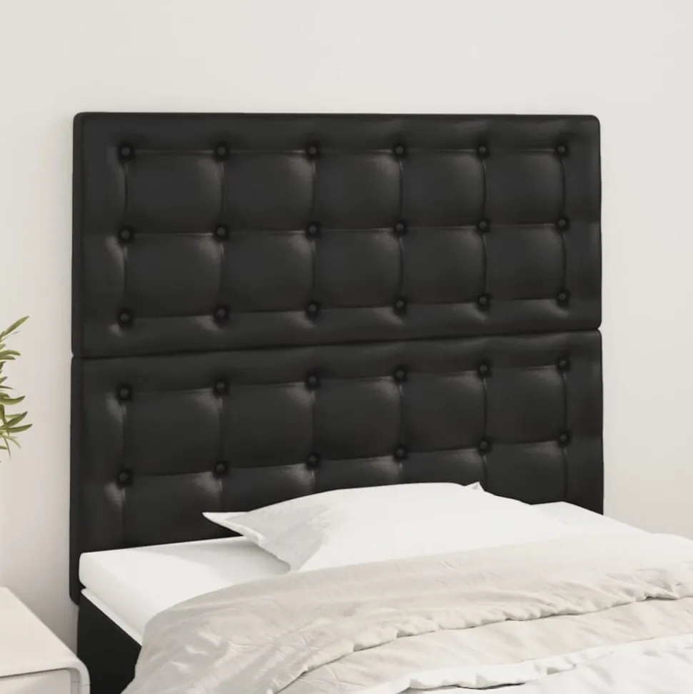 vidaXL Hoofdbord zwart 80x5x118/128 cm kunstleer
